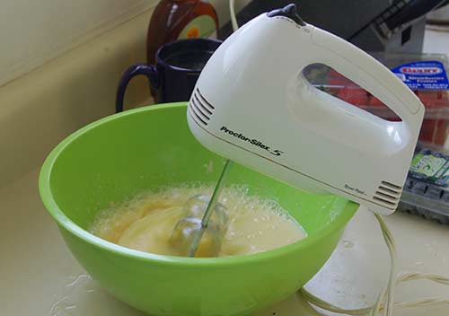 Your batter should be rather runny looking